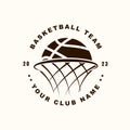 Basketball logo design template simple style design vector Royalty Free Stock Photo