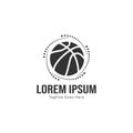 Basketball logo template design. Minimalist basketball logo with modern frame