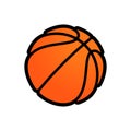 Basketball logo vector icon for streetball championship tournament, school or college team league. Vector flat orange basket ball Royalty Free Stock Photo