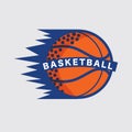 Basketball Logo White Ball Sport American Game Vector
