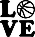 Basketball love with ball Royalty Free Stock Photo