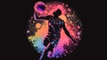 basketball man smash silhouette generative AI