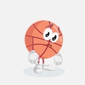 Basketball mascot and background sad pose Royalty Free Stock Photo