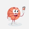 Basketball mascot and background with selfie pose Royalty Free Stock Photo