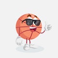 Basketball mascot and background thumb pose Royalty Free Stock Photo