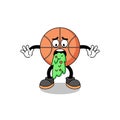 basketball mascot cartoon vomiting