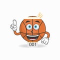 The Basketball mascot character becomes a running athlete. vector illustration Royalty Free Stock Photo