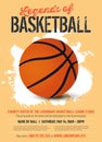 Basketball match poster template in retro style Royalty Free Stock Photo