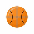 Basketball minimalistic flat icon design isolated on white background. Sport ball with orange colored. Modern emblem for sport Royalty Free Stock Photo