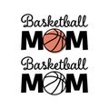 Basketball Mom Text with Ball Sublimation Decal for T-Shirt Royalty Free Stock Photo
