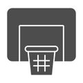 Basketball net solid icon. Basket vector illustration isolated on white. Basketball equipment glyph style design Royalty Free Stock Photo