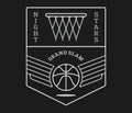 Basketball night stars white on black Royalty Free Stock Photo