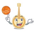 With basketball old banjo in the shape mascot