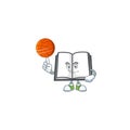 With basketball open book for learning a student.