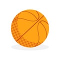 Basketball orange ball in vector. Sports flat icon. Isolated object on white background Royalty Free Stock Photo