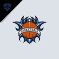 basketball with ornament logo emblem