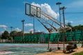 Basketball Outdoor Basketball court net hoop ring board outdoor Royalty Free Stock Photo