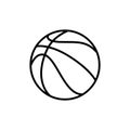Basketball Outline Icon Illustration on Isolated White Background Suitable for Ball, Basket, Sports Equipment Icon Royalty Free Stock Photo