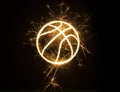 Basketball outline in sparks Royalty Free Stock Photo