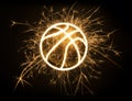 Basketball outline in sparks Royalty Free Stock Photo