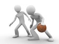 Basketball outplay (deffence vs. offence) Royalty Free Stock Photo