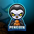 Basketball penguin mascot esport logo design