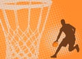 Basketball player on the abstract background Royalty Free Stock Photo