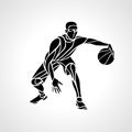 Basketball player abstract silhouette Royalty Free Stock Photo
