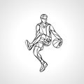 Basketball player abstract silhouette Royalty Free Stock Photo