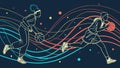 Basketball player in action, dynamic sports motion vector design Generative AI