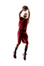 Basketball player in action isolated on white Royalty Free Stock Photo