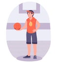 Basketball player with ball