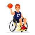 Basketball player with a disability in a wheelchair Royalty Free Stock Photo
