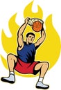 Basketball Player Dunking Ball Royalty Free Stock Photo