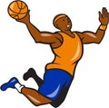 Basketball Player Dunking Ball Cartoon Royalty Free Stock Photo