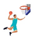 Basketball player dunking the ball vector isolated Royalty Free Stock Photo