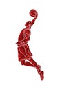 Basketball player dunking Royalty Free Stock Photo