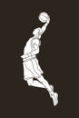 Basketball player dunking Royalty Free Stock Photo
