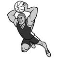 Basketball Player Dunking Illustration Royalty Free Stock Photo