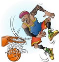 A basketball player dunking Royalty Free Stock Photo