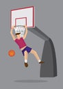 Basketball Player Elbow Hang Dunk Vector Illustration