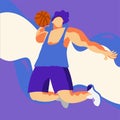 basketball player Flat illustration Royalty Free Stock Photo