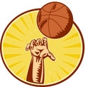 Basketball Player Hand Catching Throwing Ball