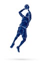 Basketball player jumping and prepare shooting a ball Royalty Free Stock Photo