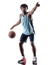 Basketball player man isolated silhouette shadow Royalty Free Stock Photo