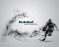 Basketball player from particles.