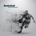 Basketball player from particles.