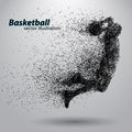 Basketball player from particles.