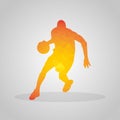 Basketball player in polygonal style on a gray background Royalty Free Stock Photo