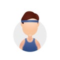 Basketball player with red jersey shirt and headband avatar character icon illustration